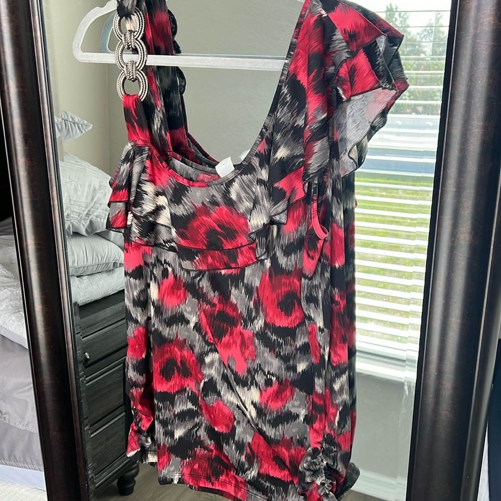 Ruffled ruched sides Blouse 2X